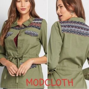 MODCLOTH light weight jacket with embroidery boho